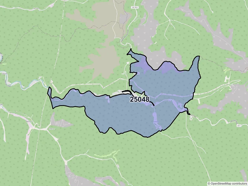 Map of ZIP Code 25048 — Colcord, WV