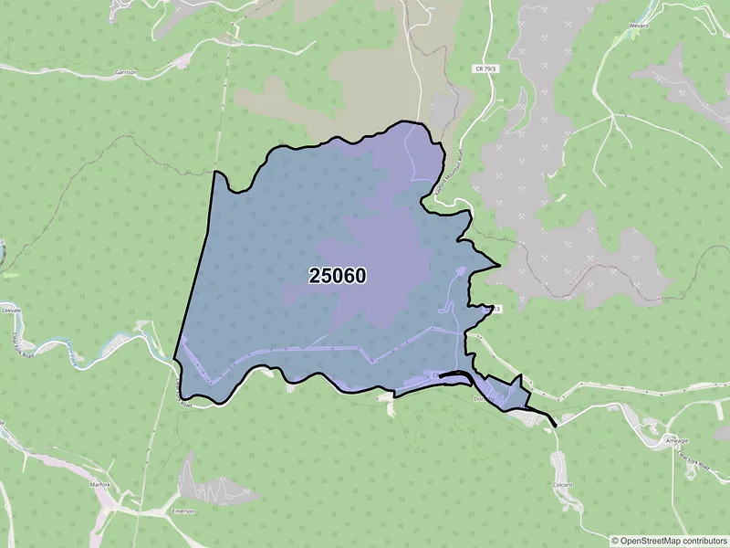 Map of Dorothy, West Virginia and ZIP codes