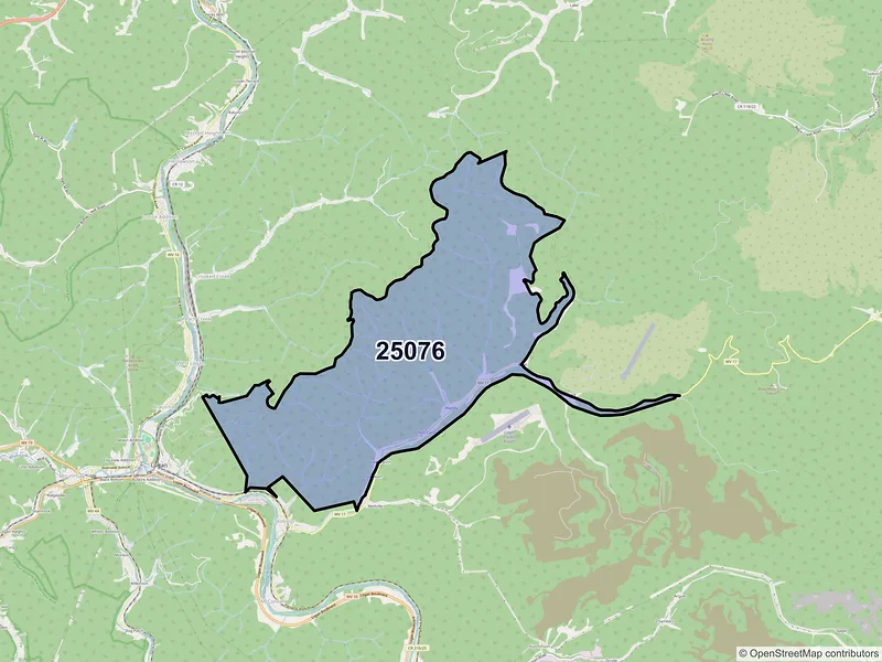 Map of Ethel, West Virginia and ZIP codes
