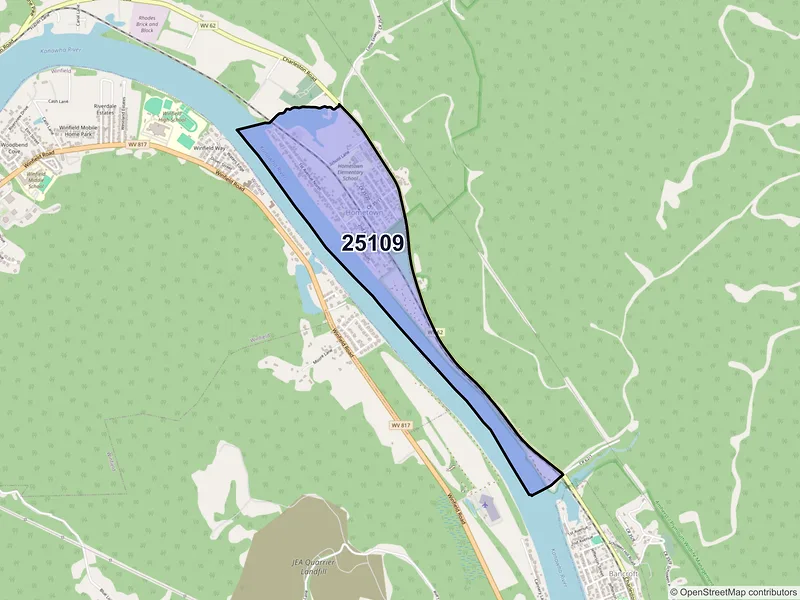 Map of Hometown, West Virginia and ZIP codes