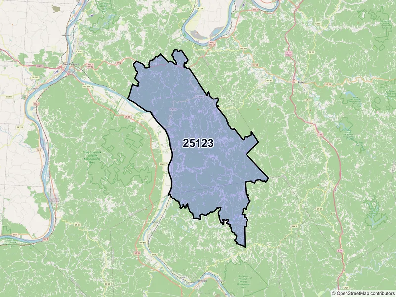 Map of ZIP Code 25123 — Leon, WV