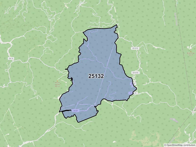 Map of Mammoth, West Virginia and ZIP codes