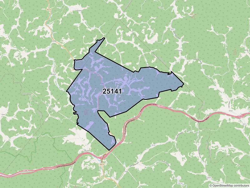 Map of Nebo, West Virginia and ZIP codes