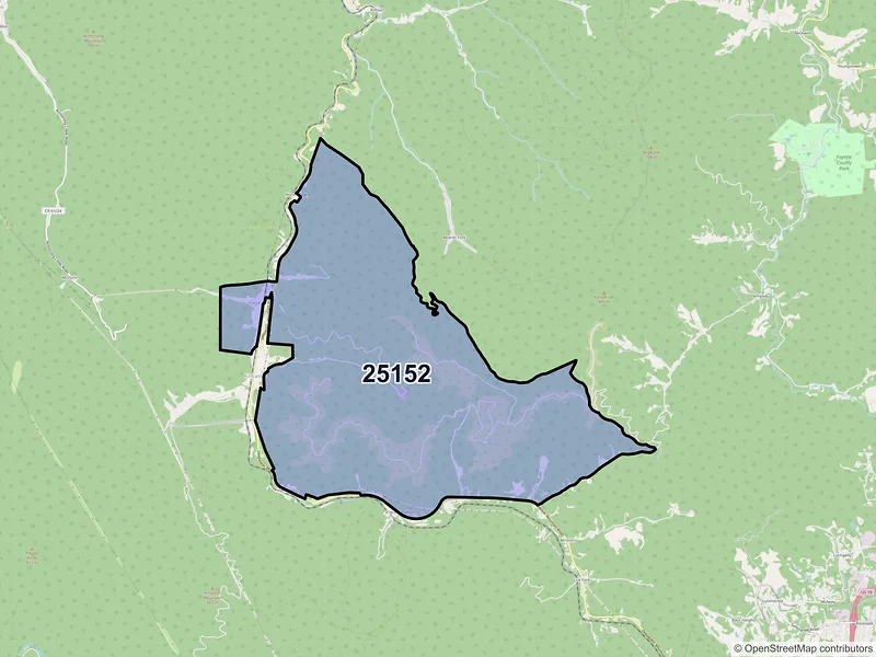 Map of Page, West Virginia and ZIP codes