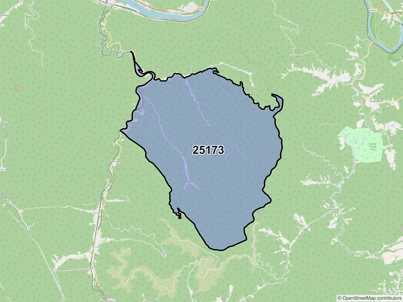 Map of ZIP Code 25173 — Robson, WV