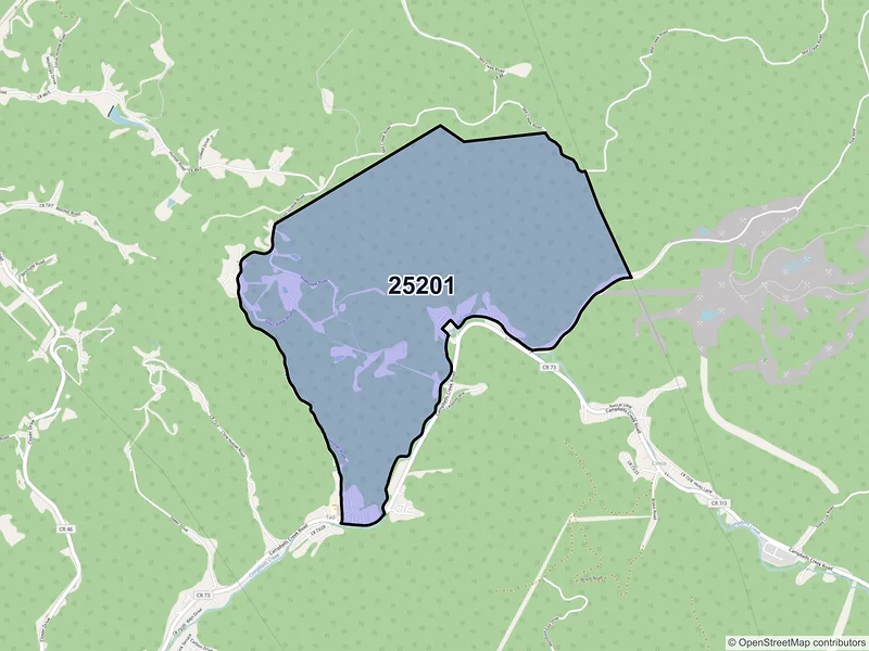 Map of Tad, West Virginia and ZIP codes
