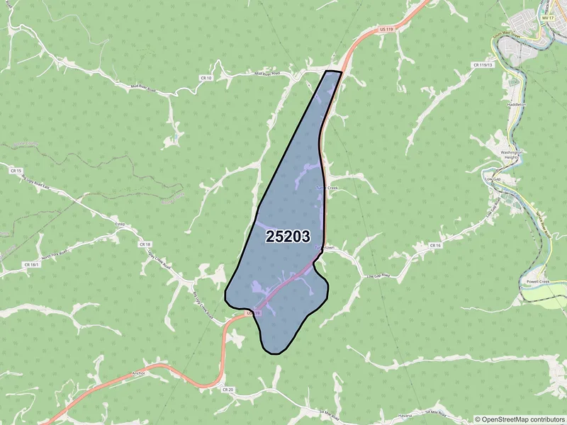 Map of Turtle Creek, West Virginia and ZIP codes