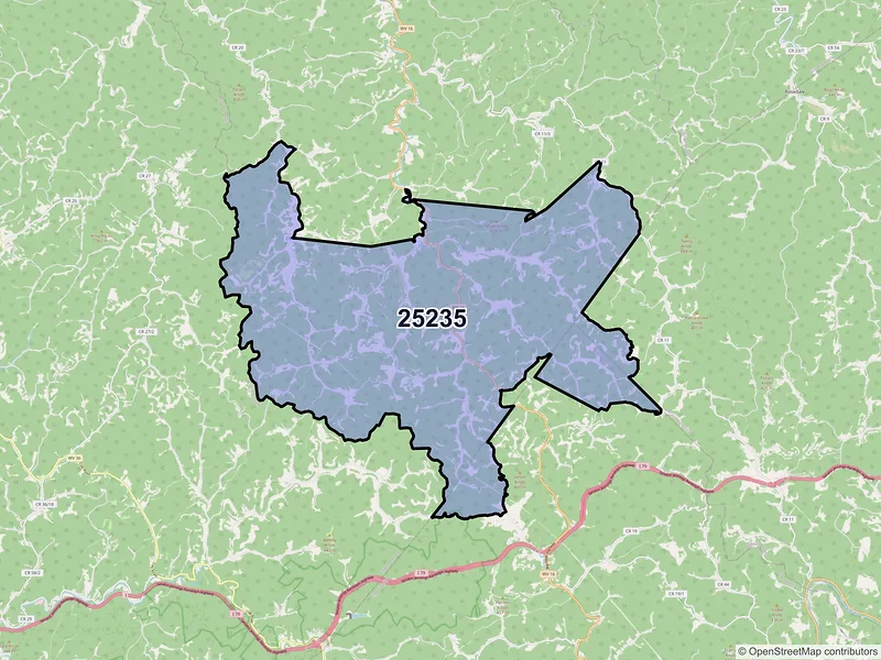 Map of Chloe, West Virginia and ZIP codes