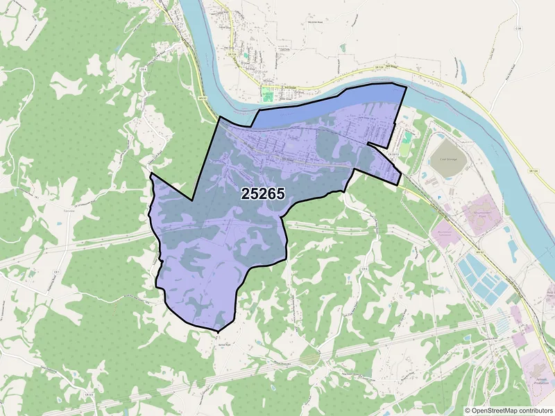 Map of New Haven, West Virginia and ZIP codes