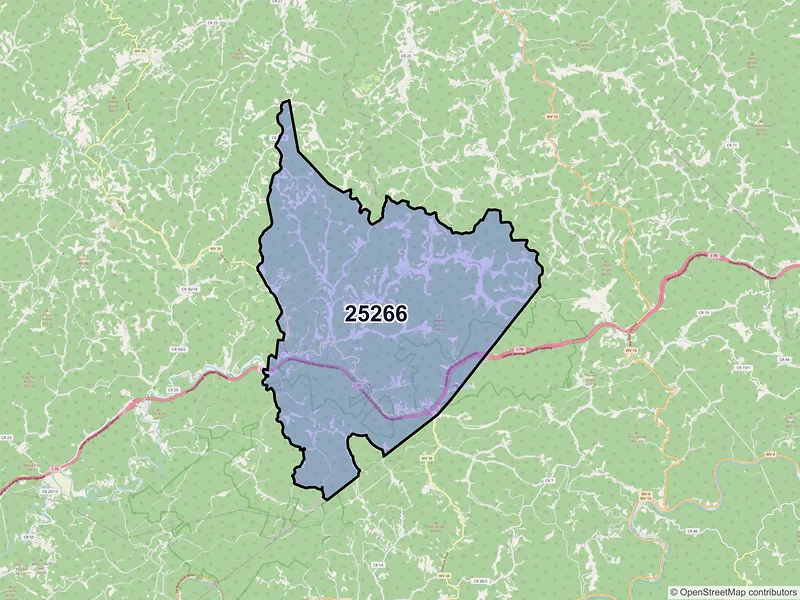 Map of Newton, West Virginia and ZIP codes