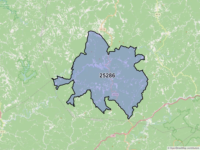 Map of Walton, West Virginia and ZIP codes