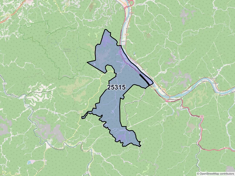 Map of ZIP Code 25315 — Charleston, WV