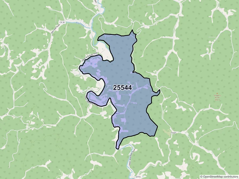 Map of Myra, West Virginia and ZIP codes