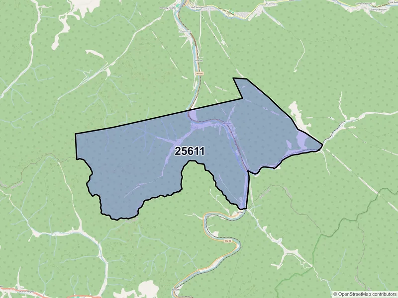 Map of Bruno, West Virginia and ZIP codes