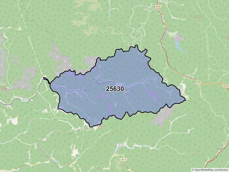 Map of Lorado, West Virginia and ZIP codes