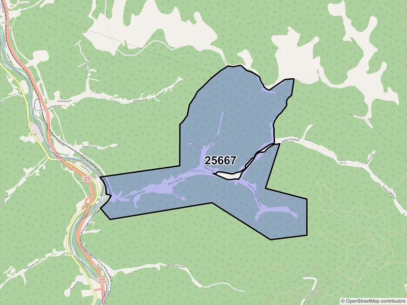 Map of Chattaroy, West Virginia and ZIP codes