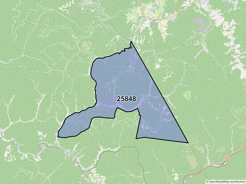 Map of Glen Rogers, West Virginia and ZIP codes