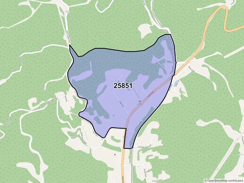 Map of Harper, West Virginia and ZIP codes