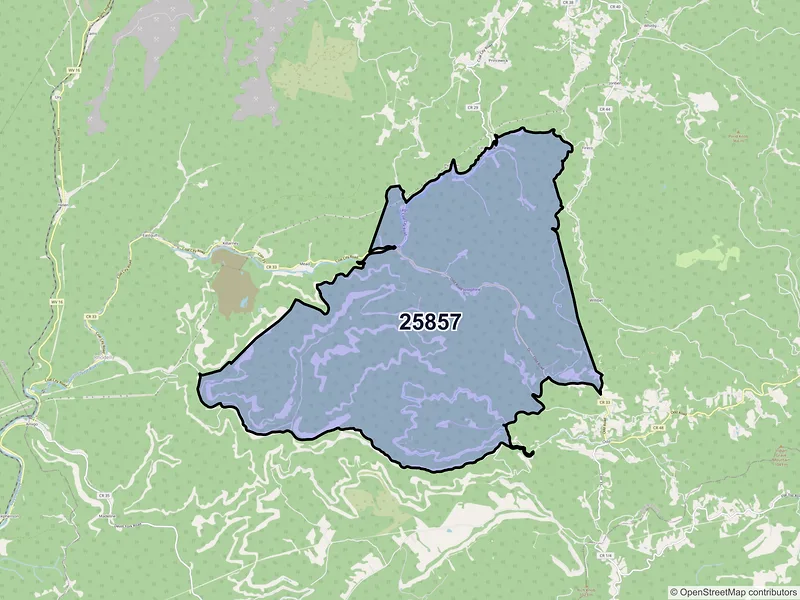 Map of ZIP Code 25857 — Josephine, WV