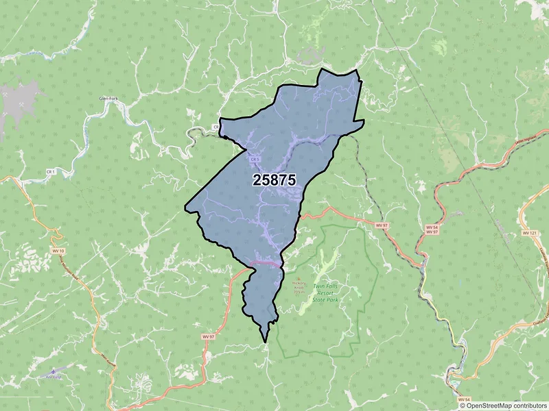 Map of Mc Graws, West Virginia and ZIP codes