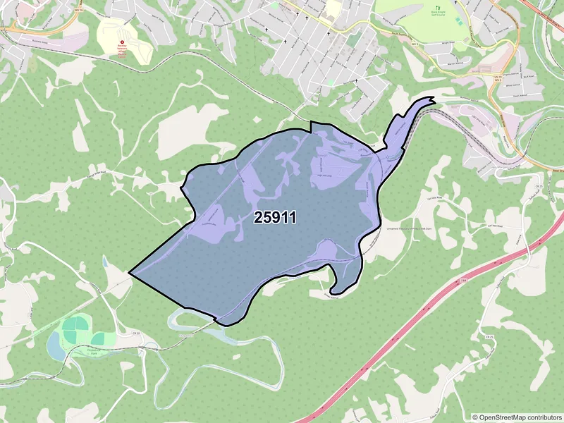 Map of Raleigh, West Virginia and ZIP codes