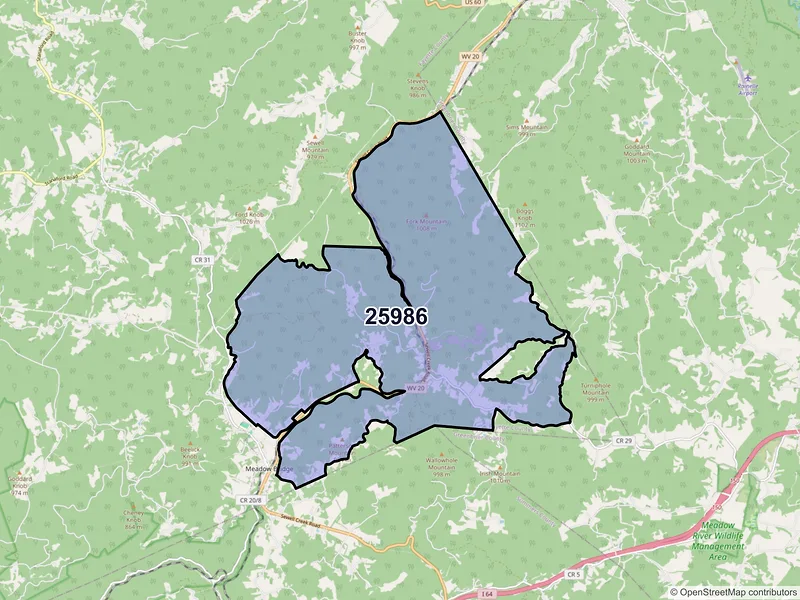 Map of Spring Dale, West Virginia and ZIP codes