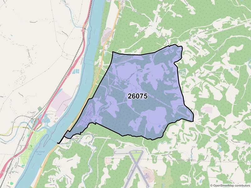 Map of Windsor Heights, West Virginia and ZIP codes
