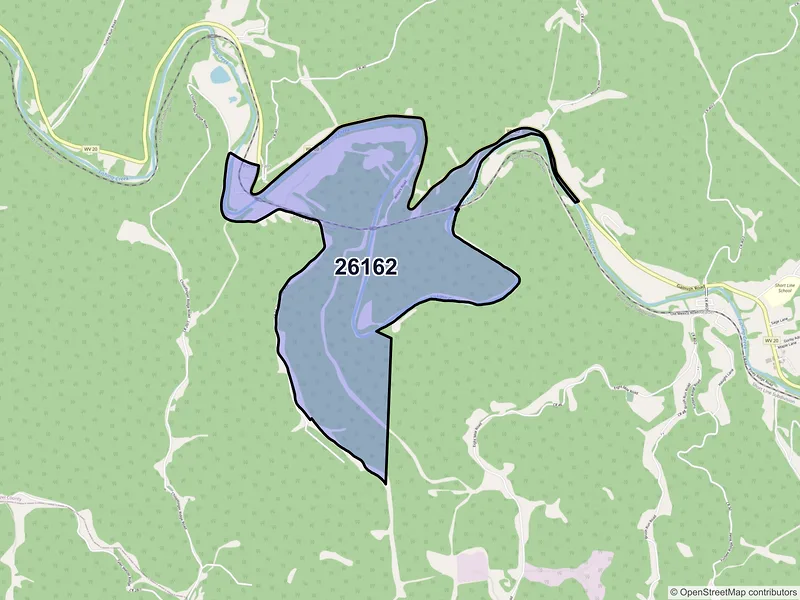 Map of ZIP Code 26162 — Porters Falls, WV
