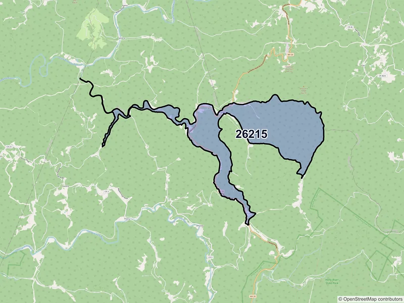 Map of Cleveland, West Virginia and ZIP codes