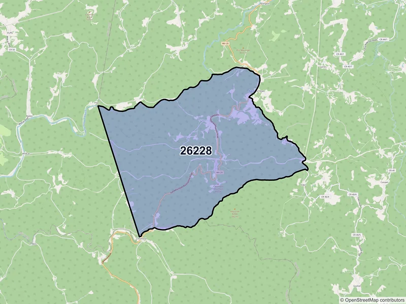Map of Kanawha Head, West Virginia and ZIP codes