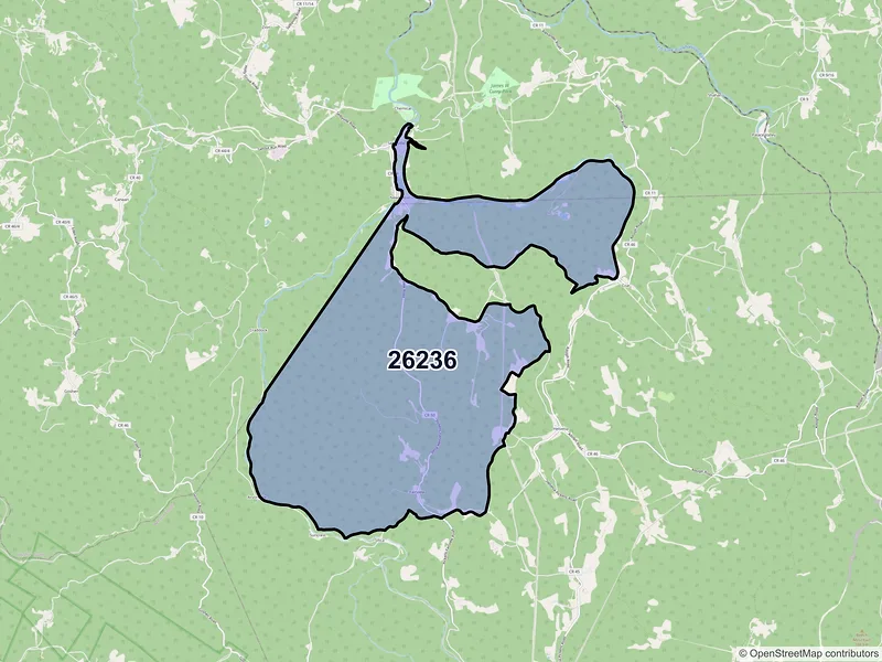 Map of Selbyville, West Virginia and ZIP codes