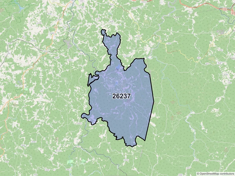 Map of ZIP Code 26237 — Tallmansville, WV