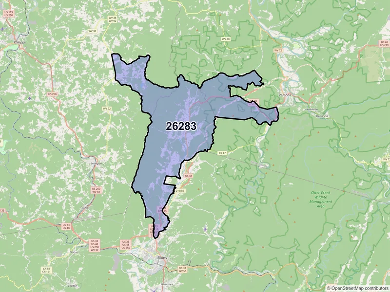 Map of Montrose, West Virginia and ZIP codes
