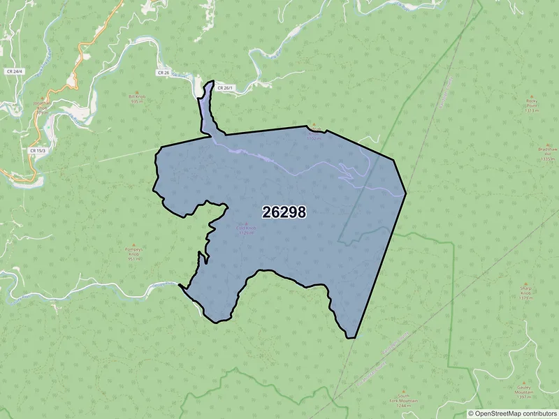 Map of ZIP Code 26298 — Bergoo, WV