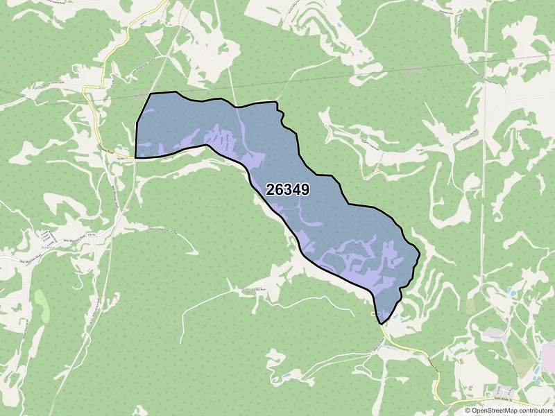 Map of Galloway, West Virginia and ZIP codes