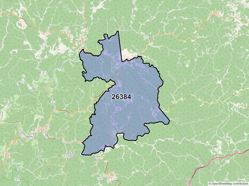 Map of Linn, West Virginia and ZIP codes