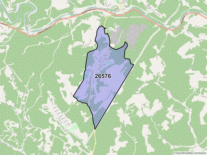 Map of Idamay, West Virginia and ZIP codes