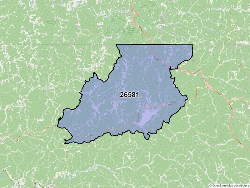 Map of ZIP Code 26581 — Littleton, WV