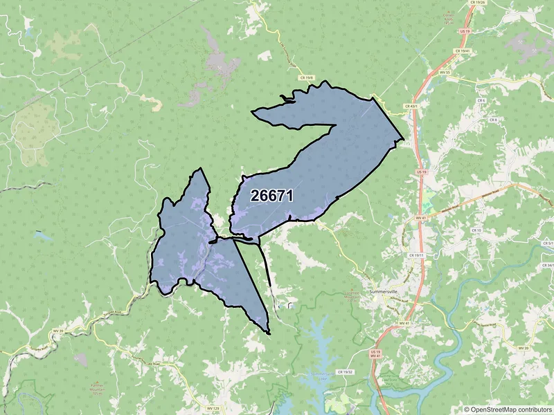 Map of Gilboa, West Virginia and ZIP codes