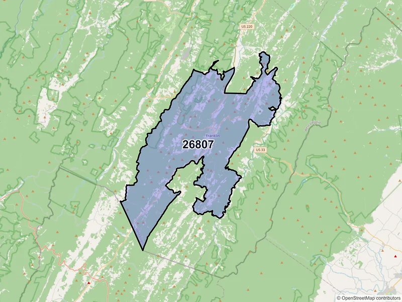 Map of ZIP Code 26807 — Franklin, WV