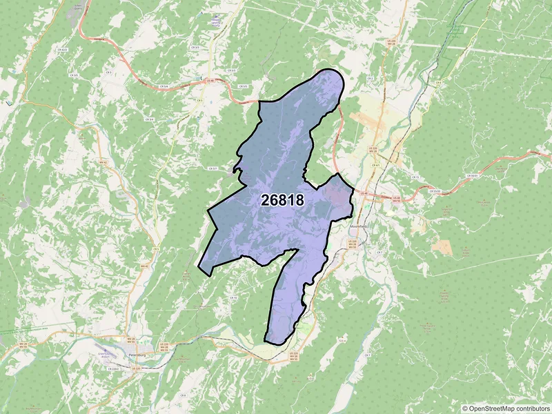 Map of ZIP Code 26818 — Fisher, WV