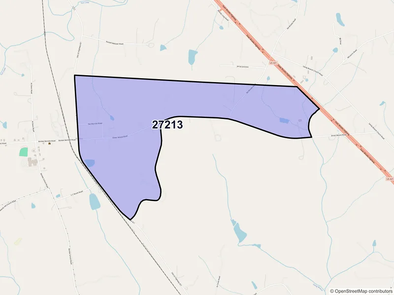 Map of Bonlee, North Carolina and ZIP codes