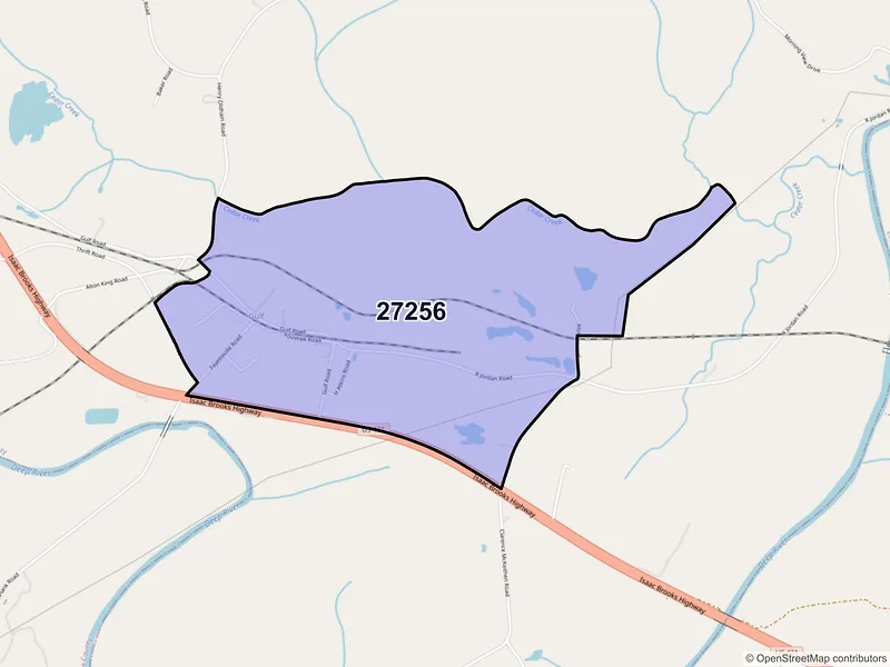 Map of Gulf, North Carolina and ZIP codes