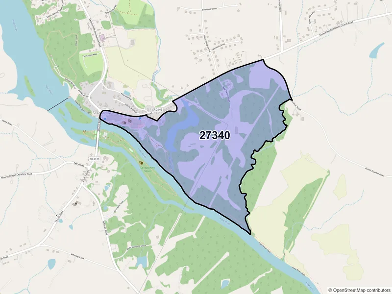 Map of Saxapahaw, North Carolina and ZIP codes