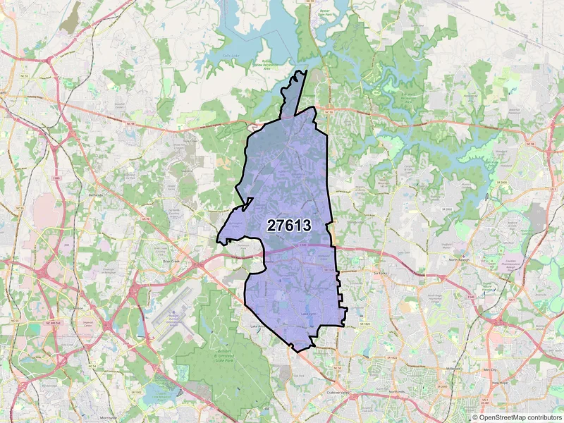 Map of ZIP Code 27613 — Raleigh, NC