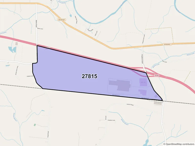 Map of ZIP Code 27815 — Rocky Mount, NC