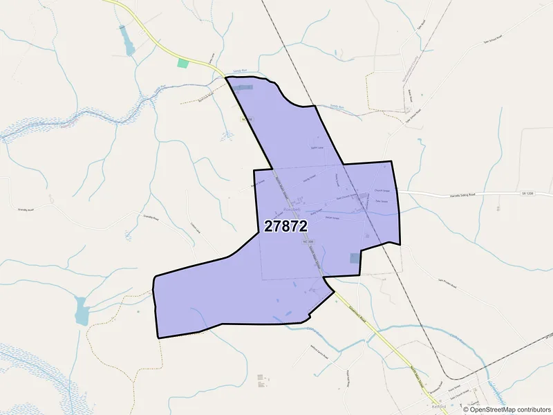 Map of ZIP Code 27872 — Roxobel, NC