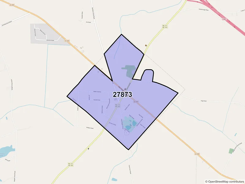 Map of Saratoga, North Carolina and ZIP codes