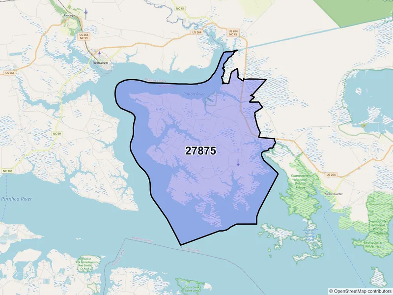 Map of ZIP Code 27875 — Scranton, NC