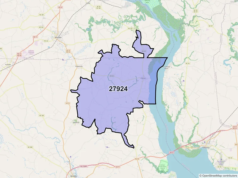 Map of ZIP Code 27924 — Colerain, NC